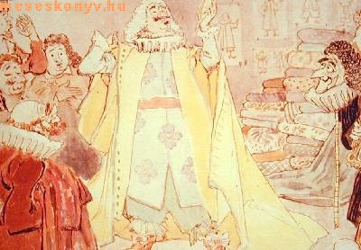 Andersen, mese, meséskönyv, császár, új ruha, udvari szabó, palota 